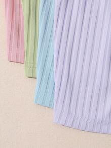 SHEIN Unity 4pcs Ribbed Knit Tank Top - Multicolor - View 5