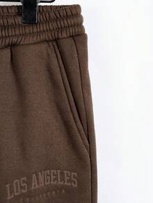 Manfinity RebelGame 1pc Letter Graphic Hoodie & 1pc Sweatpants - Brown - View 8