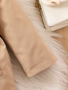 男嬰插肩袖束帶連帽風衣 - 卡其色 - 查看 4