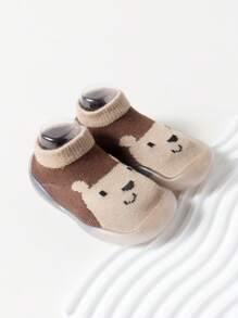 輕量化幼兒運動鞋,防踢防滑襪鞋卡通熊造型,適合蹣跚學步的幼童穿著