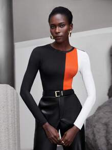 Maija 撞色修身T恤 - 彩色 - 查看 3