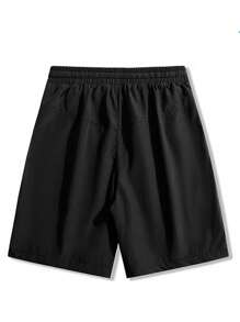 Manfinity Sport Corelite Men Slogan Graphic Drawstring Waist Sports Shorts