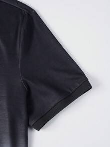 Manfinity RSRT 男士漸層火烈鳥圖案POLO衫 - 深灰色 - 查看 6