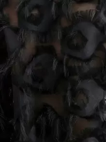 Xyvia Fuzzy Trim Button Front Shirt,Long Sleeve Tops Fall Cloth For Women