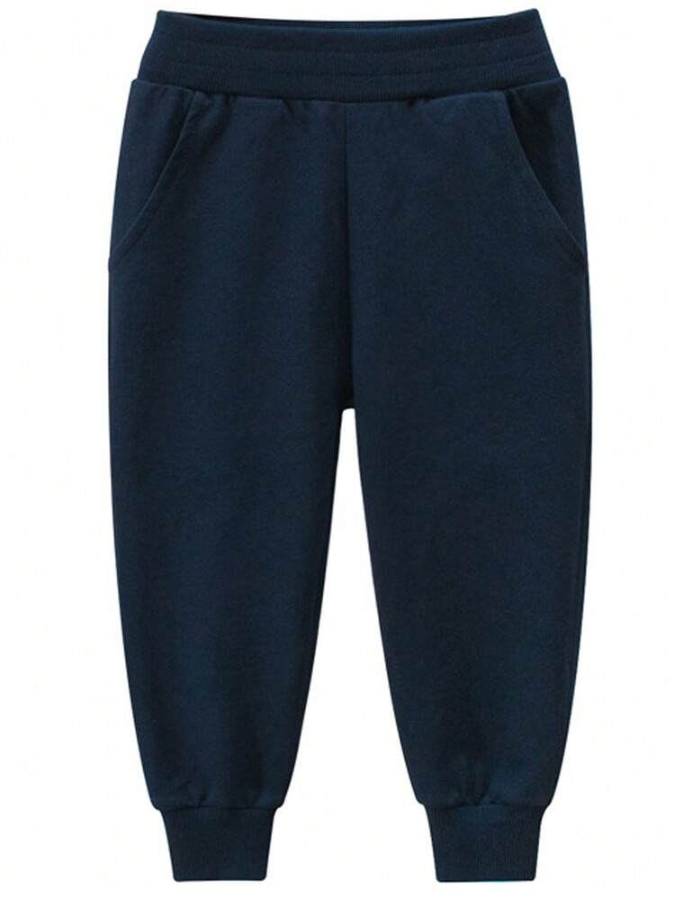 新品上市纯色男童运动裤，男童休闲长裤 - 藍色 - 查看 3