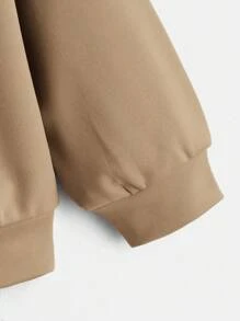 SHEIN Young Boy Gamepad Print Drop Shoulder Hoodie - Khaki - View 4