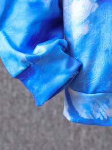 SHEIN Tween Boy Soccer Print Hooded Neck Sweatshirt - Blue - View 4