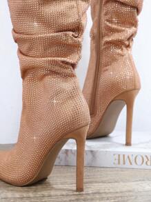 SHUZIA Botas falso dedo de pie puntiagudo estilete - Camel - Ver 6