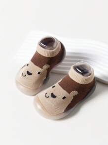 輕量化幼兒運動鞋,防踢防滑襪鞋卡通熊造型,適合蹣跚學步的幼童穿著