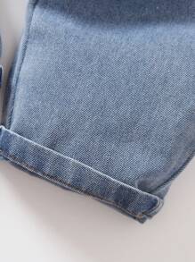 SHEIN 男小童素色T恤&破洞牛仔褲 - 黑色 - 查看 6