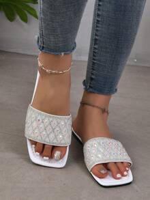 Sandalias Planas Para Mujer - Blanco - Ver 5