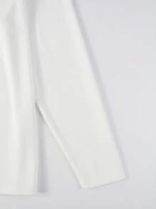 Manfinity Homme 男士純色v領t恤 - 白色 - 查看 5