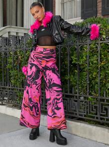 LARA SERRANO 全身印花阔腿裤，女装，夏季 - 彩色 - 查看 10