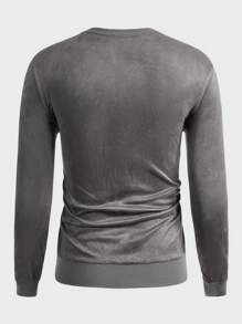 Manfinity VCAY Men Letter Graphic Sweatshirt - Grey - View 2