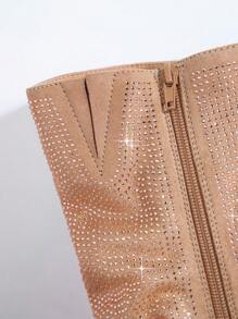 SHUZIA Botas falso dedo de pie puntiagudo estilete - Camel - Ver 3