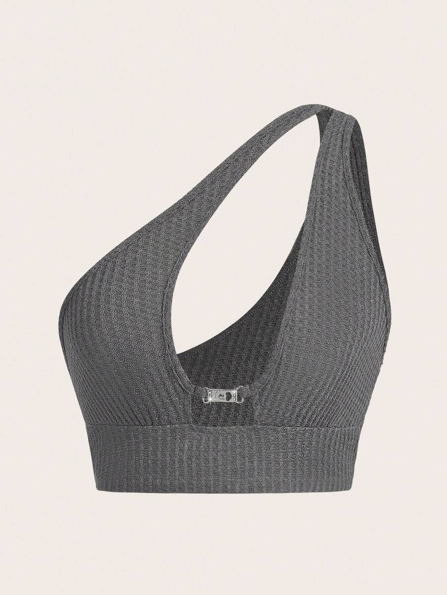 SHEIN ICON 單肩短款上衣 - 深灰色 - 查看 1
