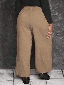 SHEIN CURVE+ 大碼星星印花闊腿褲 - 彩色 - 查看 2