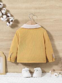 SHEIN Baby Boys' Color Blocking Double-sided Fleece Jacket - Yellow - View 2