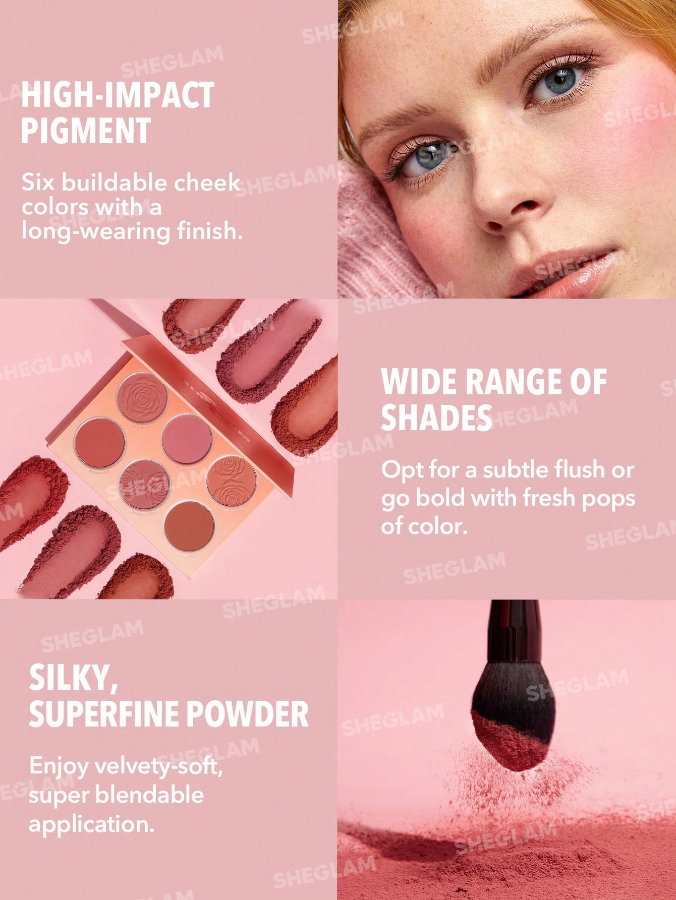 SHEGLAM لوحة أحمر الخدود Floral Flush Blush، لوحة...