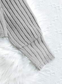 SHEIN Áo nỉ trơn cho bé gái tuổi teen - Màu Xám nhạt - Xem 4