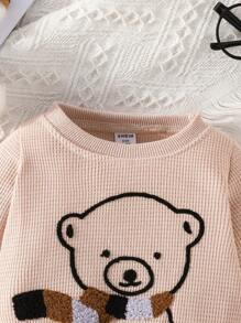 Bebé niño Sudadera con patrón de dibujos animados - Rosa - Ver 3