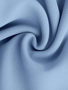 SHEIN Teen Girl Double Breasted Blazer & Pleated Skirt - Baby Blue - View 5