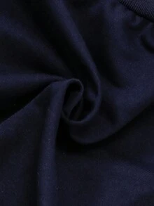 Baby Boy Letter Patched Striped Trim Varsity Jacket & Sweatpants - Black - View 5