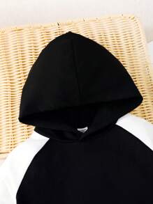 Young Boy Camo Print Raglan Sleeve Hoodie & Sweatpants - Black - View 5