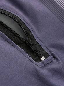 Manfinity Homme Men Color Block Quarter Zip Polo Shirt - Black - View 6