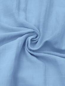 BizChic Drop Shoulder Solid Shirt - Baby Blue - View 8