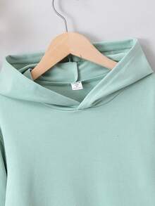 SHEIN 女大童花卉與標語圖案連帽衫