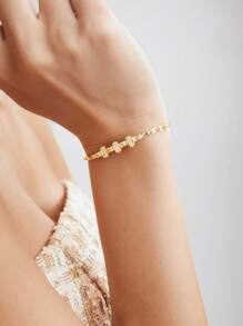 MOTF PREMIUM 可調節水鑽手環 - 金黃色 - 查看 1