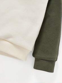 Cozy Pixies 男嬰字母圖案撞色加絨內裏運動衫 - 杏色 - 查看 3