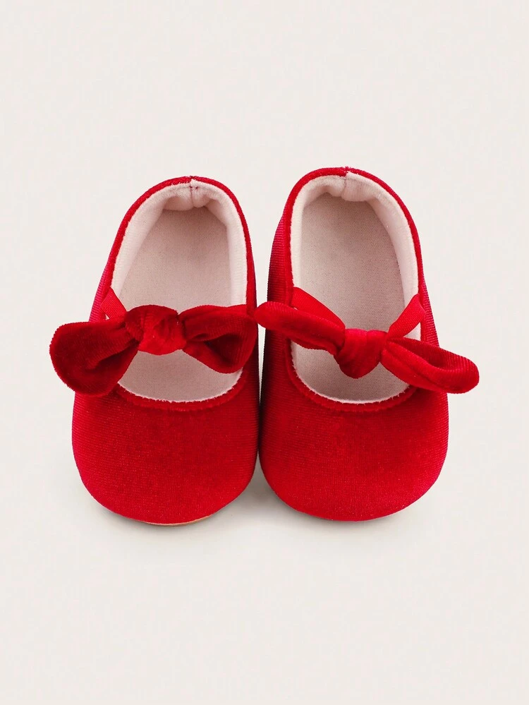 סוליה רכה אביב וסתיו נגד החלקה ונושמות נעלי תינוקות בנות 0-1 שנים, נעלי הליכה לפעוטות - אדום - ראה 3