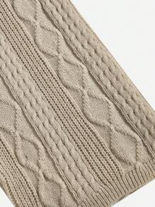 Flirla Plus Tie Waist Cable Knit Pants, For Winter