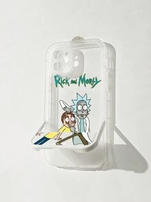 Rick and Morty | ROMWE 1入組口號漫畫圖形清新硅膠手機殼，適用於 iPhone 手機
