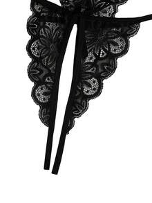 Đồ lót gợi cảm Nữ Lộ Lưng Cắt ra màu trơn - màu đen - Xem 3