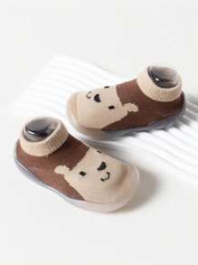 輕量化幼兒運動鞋,防踢防滑襪鞋卡通熊造型,適合蹣跚學步的幼童穿著