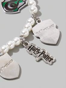 Harry Potter | ROMWE 1入組時尚不銹鋼卡通動物裝飾手鏈適合女士日常裝飾 - 銀色 - 查看 3