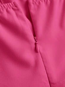 SHEIN MOD Lace Up Front Cami Dress - Hot Pink - View 3