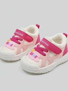 1-4 岁超细纤维防水 PU 皮革婴儿鞋软底幼儿鞋，男女通用心形图案运动鞋 - 粉色 - 查看 8