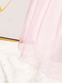 SHEIN Váy dự tiệc nhung và vải tuyn thanh lịch cho bé gái, Thu/Đông - Nhiều màu - Xem 7