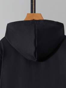 青少年男孩骷髅印花拉链卫衣 - 黑色 - 查看 5