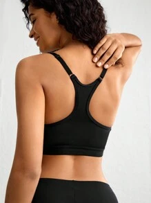Ocili Leisure Solid Wireless Bra Non-Removable Padding-Black