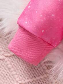 SHEIN Young Girl Christmas Print Sweatshirt - Baby Pink - View 3