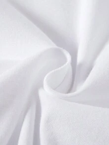 2pcs/Set Baby Boy Snug Fit Solid Color T-Shirt And Pants White Pajamas For Autumn - White - View 6