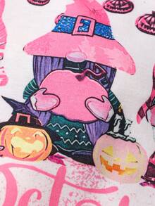 SHEIN Young Girl Christmas Print Sweatshirt - Baby Pink - View 5