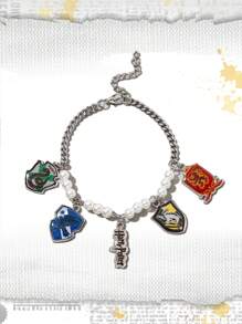 Harry Potter | ROMWE 1入組時尚不銹鋼卡通動物裝飾手鏈適合女士日常裝飾 - 銀色 - 查看 1