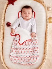 Cozy Pixies 件菱形、波浪、雪花印花帽子 + 1 件菱形、波浪、雪花印花聖誕睡袋 - 彩色 - 查看 5