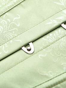 女士提花后系带吊带背心塑身衣上衣，适合新年派对、情人节、节日上衣、束身衣上衣、毕业典礼 - 綠色 - 查看 6